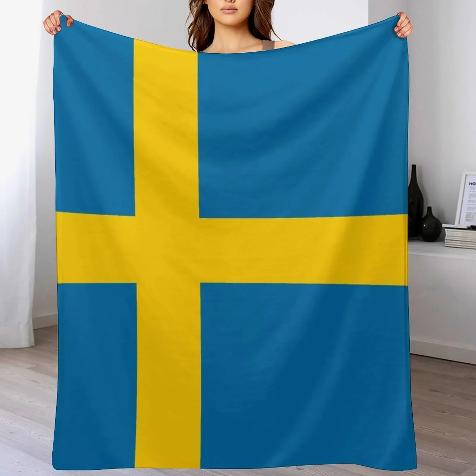 Swedish Flag Throw Blanket sofa bed Travel Single Blankets