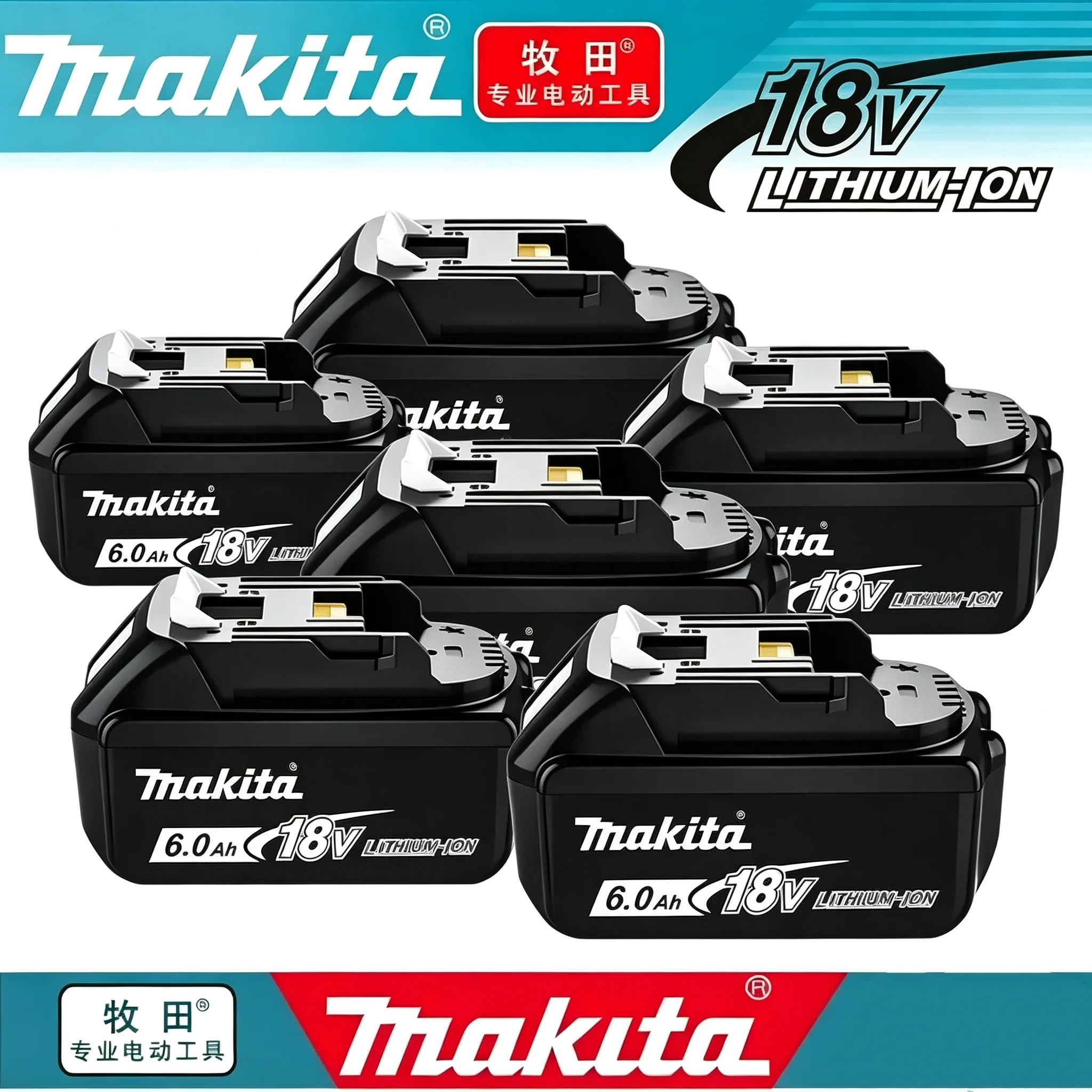 

Makita 18V 6.0Ah Lithium Battery BL1860B BL1830B DC18RC Charger Kit 100% New LED Indicator For DDF486Z DHP486Z DDF482Z