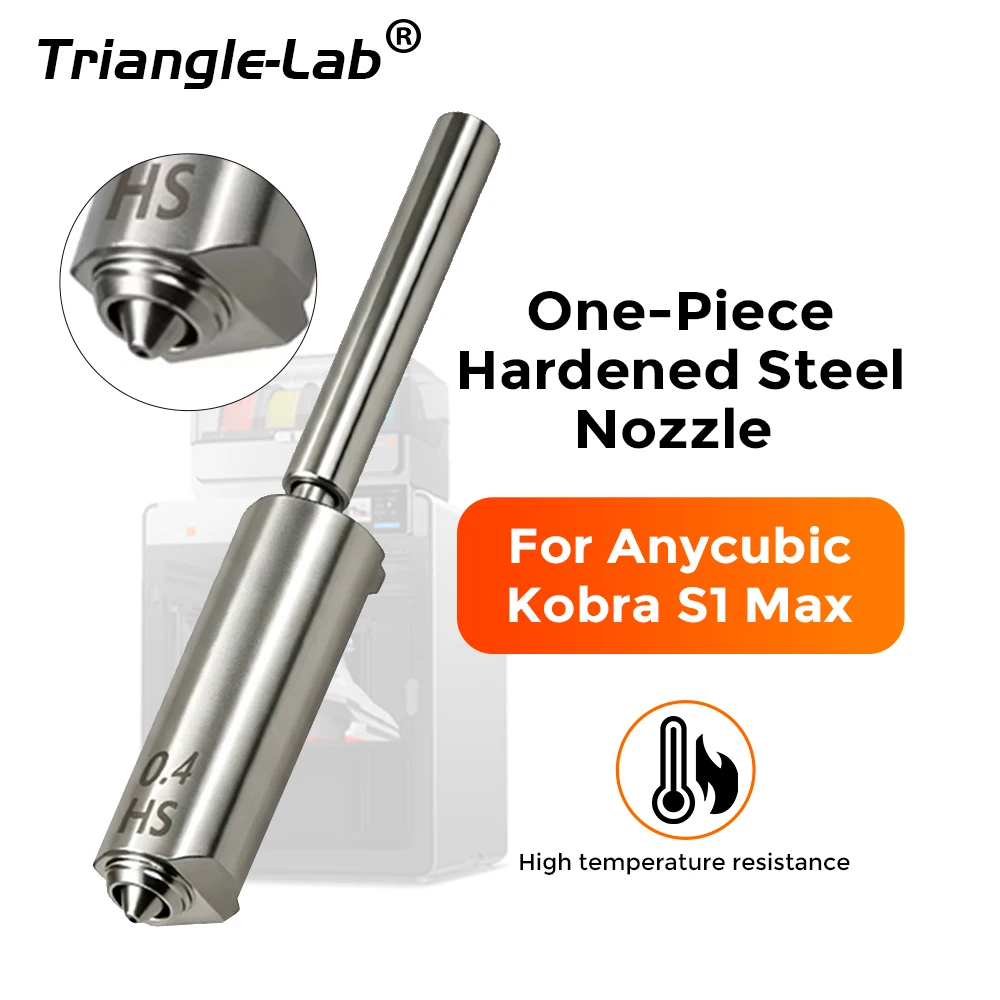 Trianglelab® 0.4mm Integrated Hardened Steel Nozzle 350℃ High Temp Wear Resistant Print Head for Anycubic Kobra S1 Max