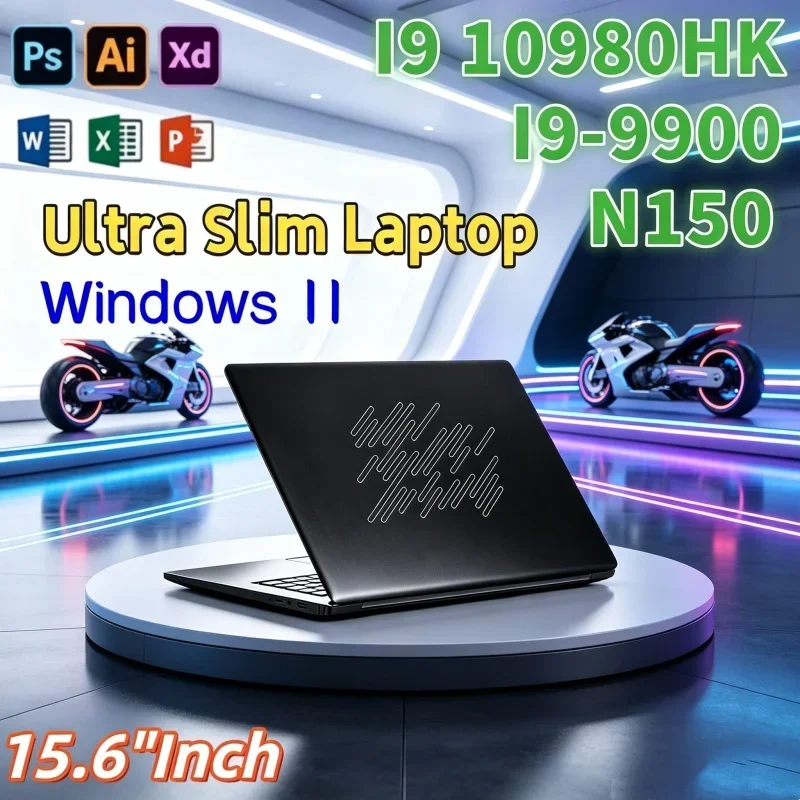 New 15.6" Laptop Intel Core I9‑10980HK&I9‑9900&N150 32GB RAM 2TB SSD Ultra Slim Laptop Windows 11 Office Study Home Render