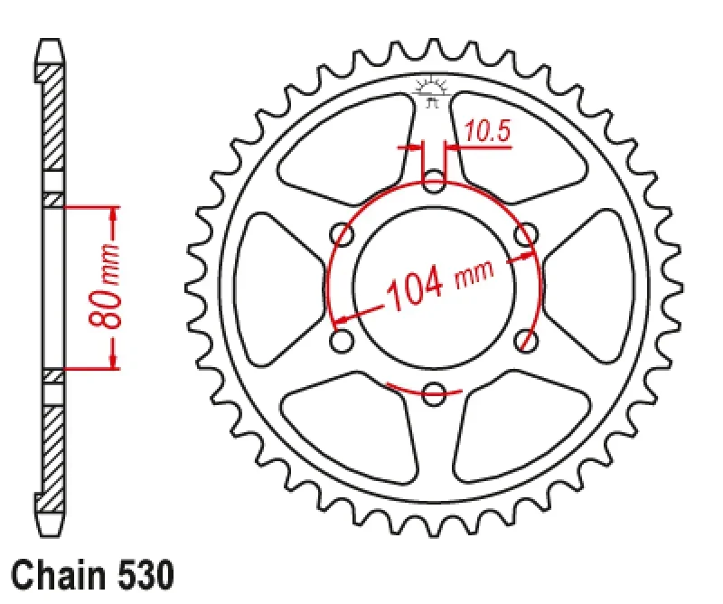 530 41T 42T 44T 46T Motorcycle Rear Sprocket For Kawasaki KZ650 77-80 ZXR750 90-95 Ninja ZX-9R ZX900 94-01 Z650 78-79 ZRX1200