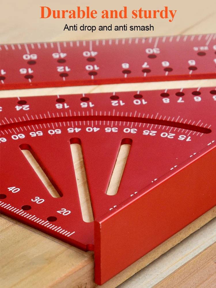 Triangle Ruler 7Inch carpenter Square Ruler Aluminium Alloy Angle Measurement Woodworking Set Squares Gauges Triangular Rule