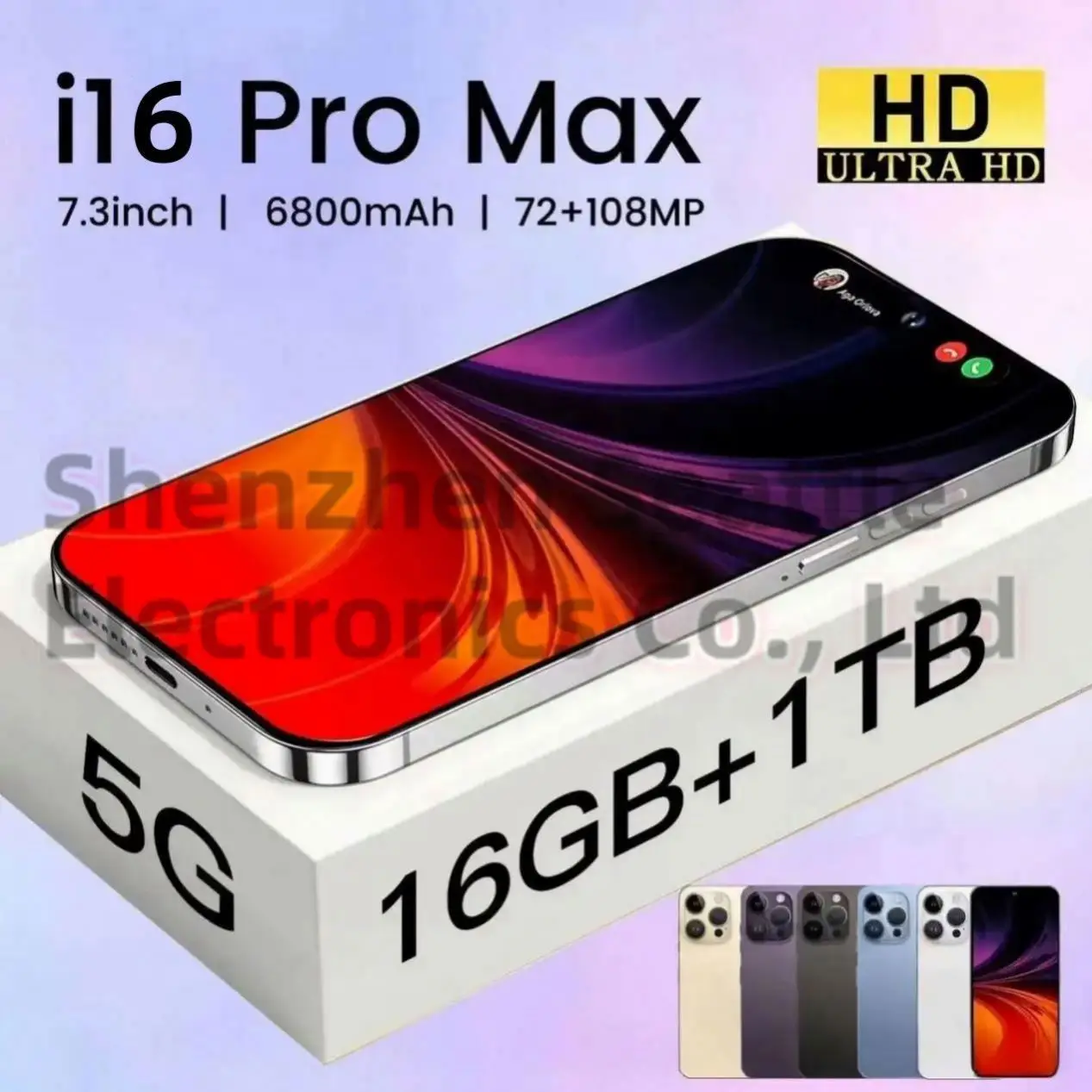 Original i16 phone 16 pro max neuf 6.7 inch 12GB + 512Gb Clone IOS smartphone 8-core celulares 16 pro max unlocked mobile phone