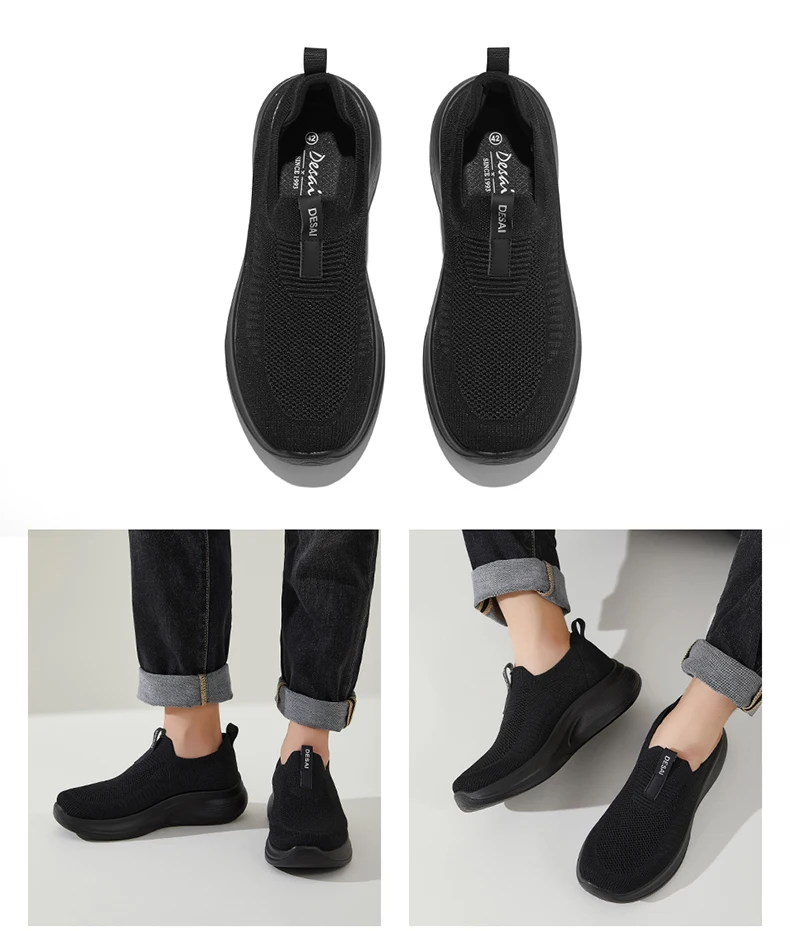 Desai Herren Hands-Free Slip-On Mesh Walkingschuhe, Atmungsaktive Leichte Bequeme Freizeitsneaker, Vielseitige Schuhe für Herbstmode – Detail 8