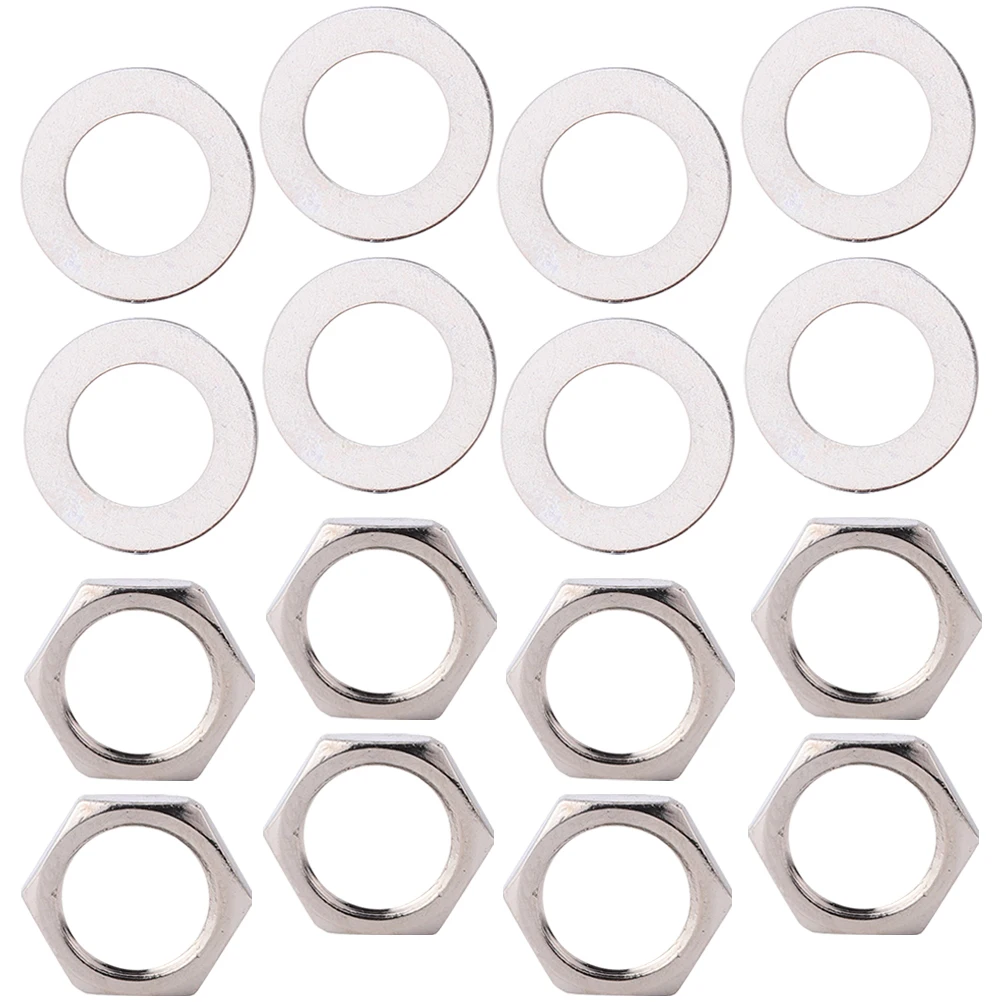 

Stainless Steel Potentiometer Nut Washer Set Durable Guitar Pots Input Output Accessories Replacement Parts