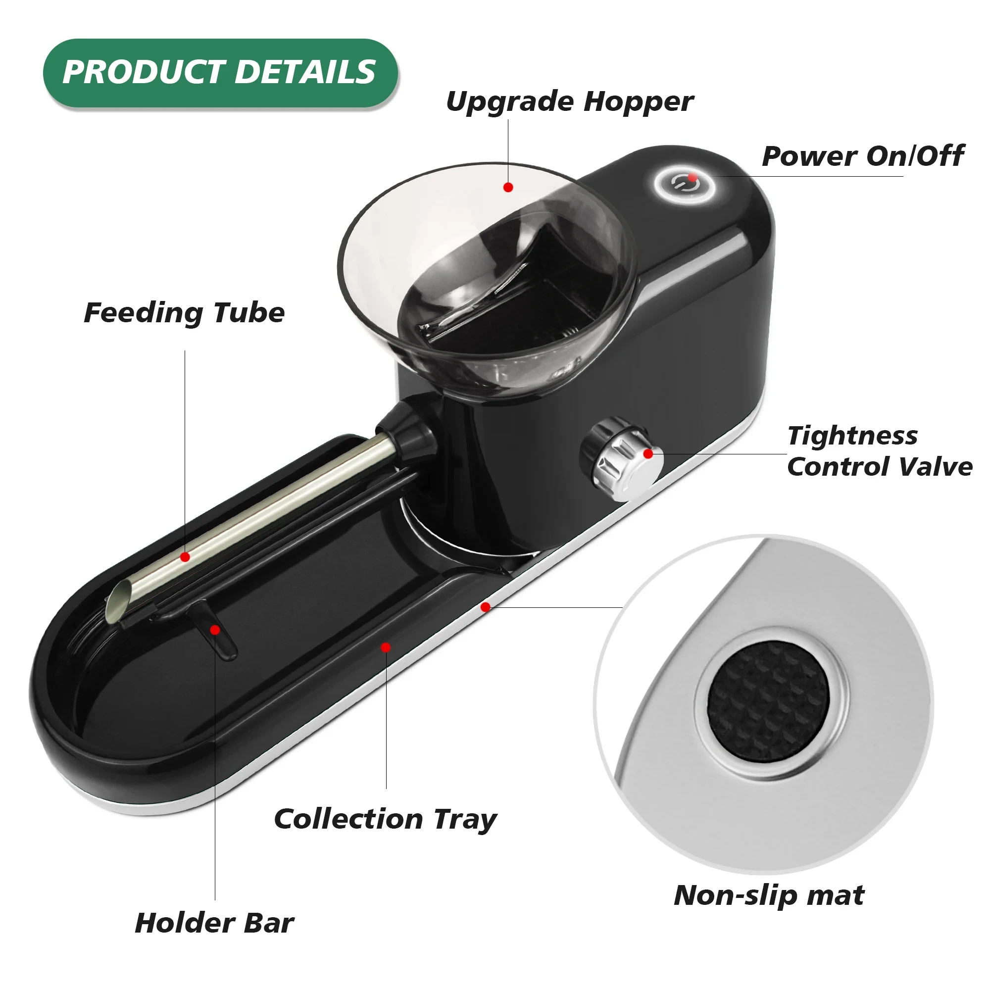 6.5/8mm Tube Electric Cigarette Rolling Machine with High-power automatic Tobacco Roller Injector Maker Smoking Accossories