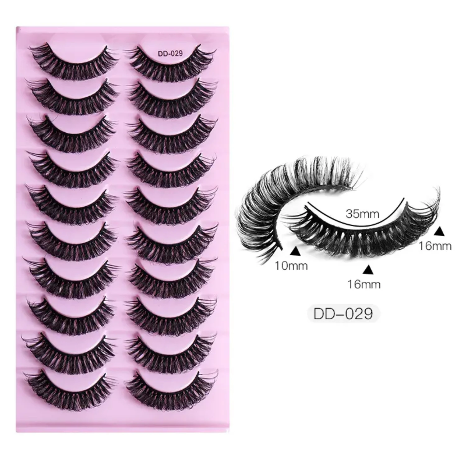 

Stunning Multi-layer Large-curvature False Eyelashes - Ideal for Dazzling Performances and Everyday Use, Set of 10