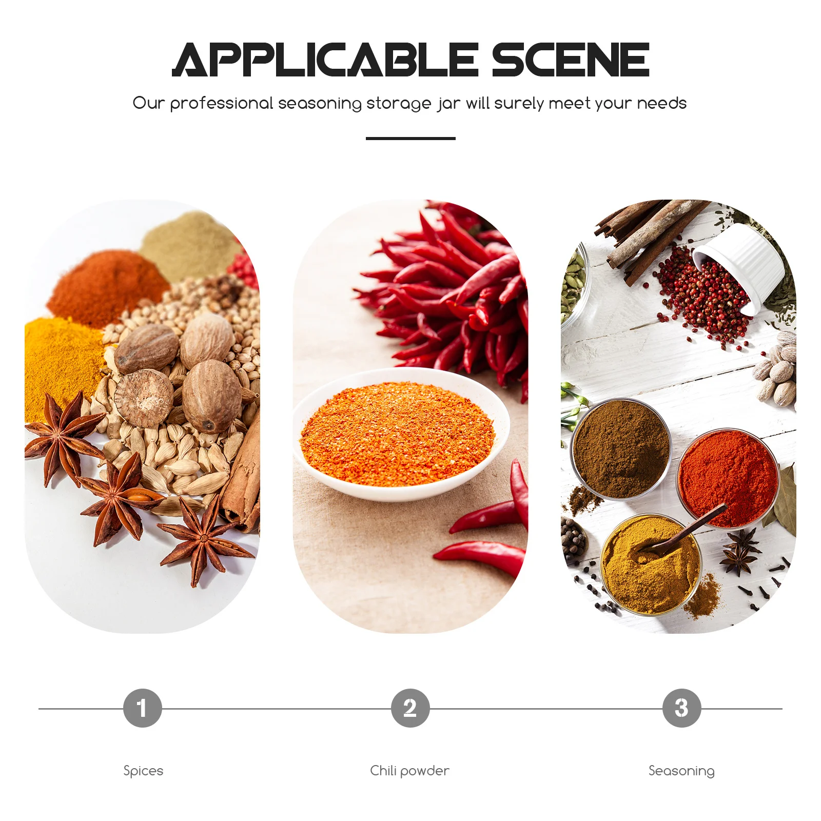 

4Pcs Spoon Lid Combined Spice Jar Moisture-Proof Seasoning Bottle Oil Container Brush for Outdoor Indoor