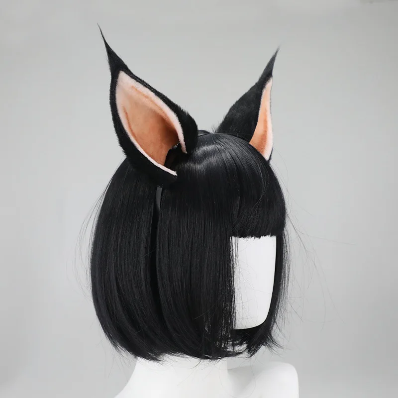 Gothic Lolita Cat Ear Hairband with Mini Bat Wing Punk Girl Plush Faux Fur Anime Props Cosplay Headband Women Party Hair Hoop - view 2