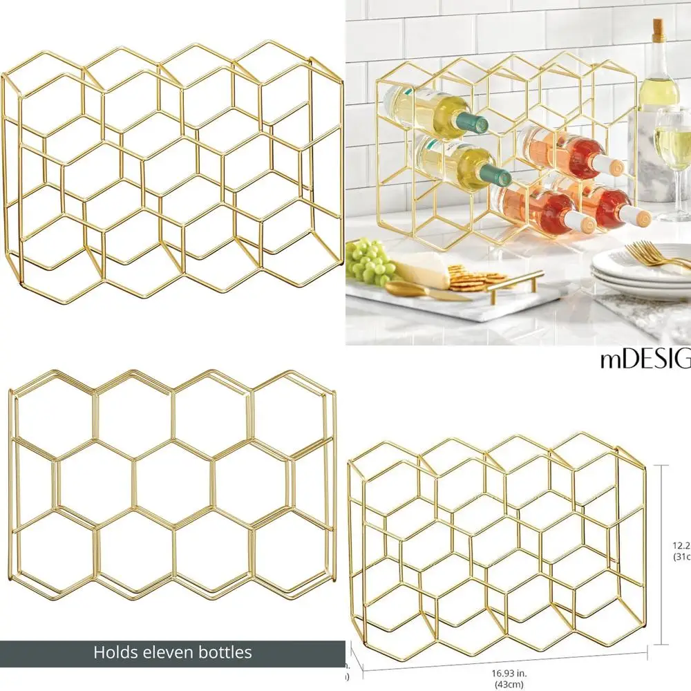 

Minimalist 3-Tier Metal Wine Rack - Holds 11 Bottles for Kitchen, Pantry, or Fridge - Suitable for Wine, Beer, and More