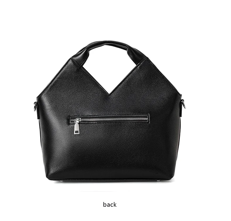 Aidrani Damen-Handtasche aus echtem Rindsleder, schwarz, gewebtes Karodesign, Schulter- und Umhängetasche – Detail 11