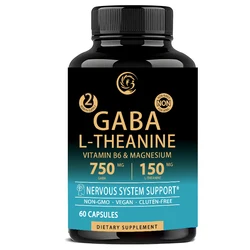 GABA L-theanine - stress relieving supplement - magnesium | vitamin B6-750 mg Gamma aminobutyric acid