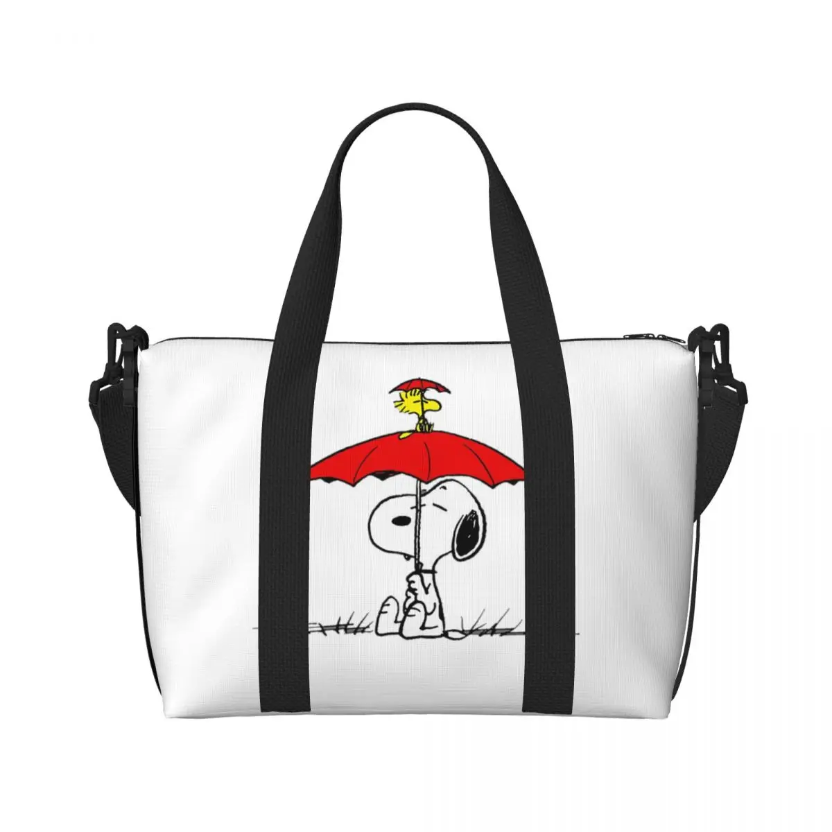 Custom Large Snoopys Dog Umbrella Tote Bag for Women Shopper Shoulder Gym Beach Travel Bag