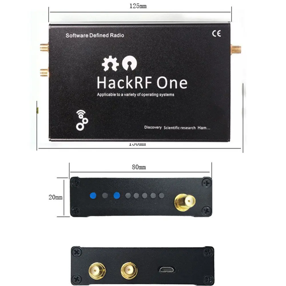 HackRF One usb platform reception of signals RTL SDR Software Defined Radio 1MHz to 6GHz software demo board+Metal case + Antena