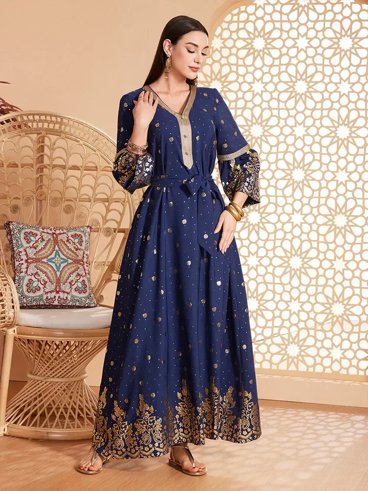 

Мусульманская Абая в Дубае, женское вечернее мусульманское платье макси, исламская одежда, бронзовый халат, турецкий марокканский кафтан, платье в Саудовской Аравии, кафтан