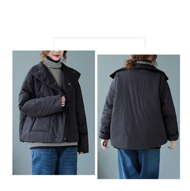 2024 Spring and Autumn New Women\'s Standing Neck Jacket Loose Straight Top Commuter Coat