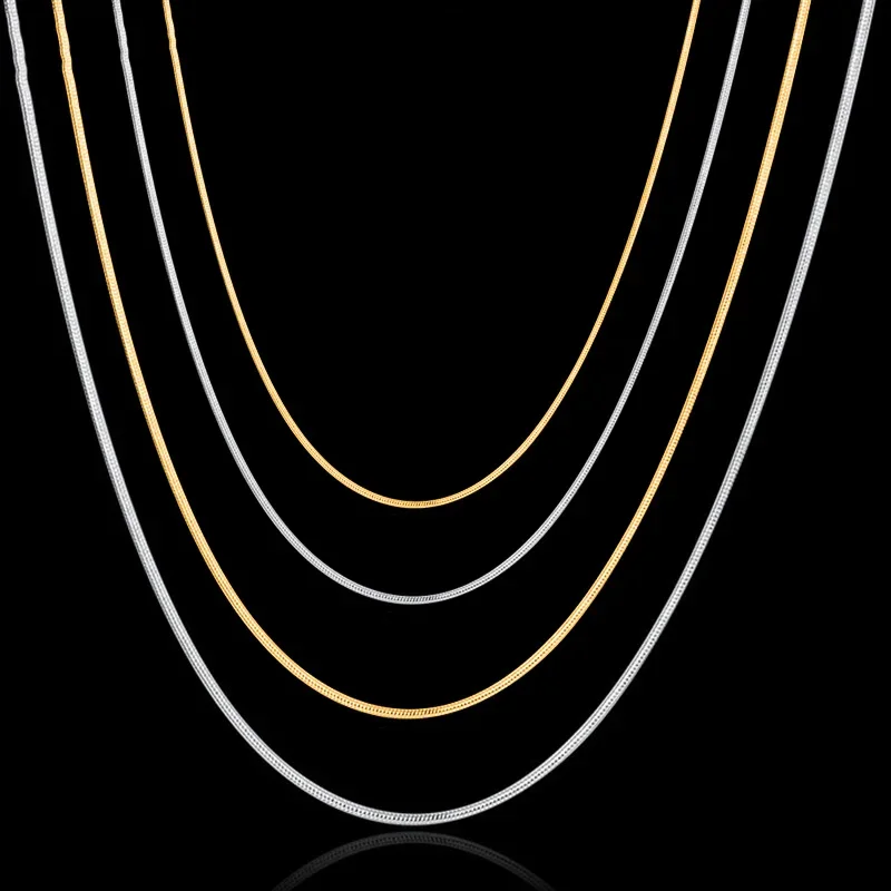 45-70cm Stainless Steel Round Snake chain necklace Fashion Women Men Round Snake Chain for Pendant Necklace Bracelet Jewelry
