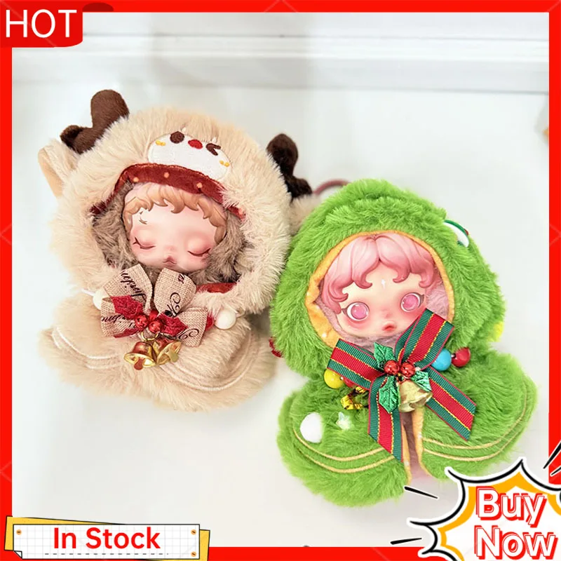 

Cute Christmas Doll Dress Set 17cm Plush Doll Clothes Beaded Santa Outfit Girls Toy Trendy Plaything Soft Fabric Doll Outfits