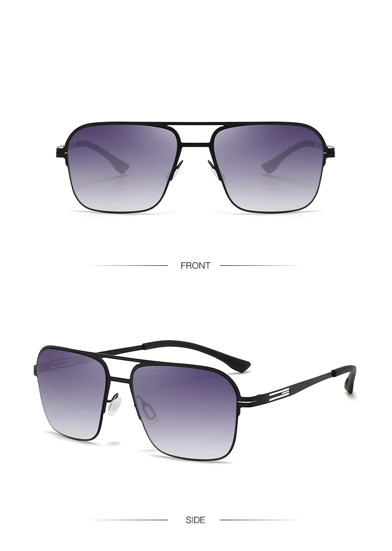 Modische Herren-Sonnenbrille aus Edelstahl mit doppeltem Fass, ultraleicht, hochwertig, sonnenblockierende Sonnenbrille mit großem Rahmen 5129 – Detail 12