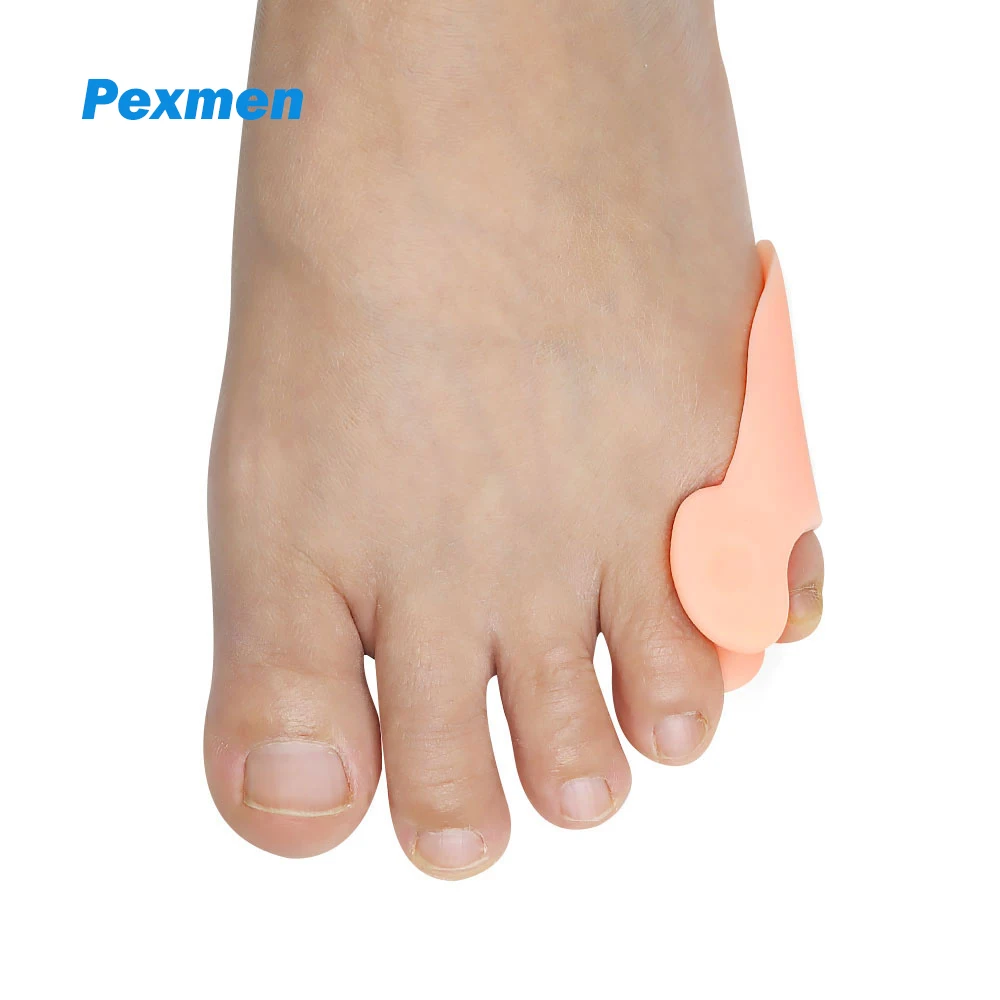 Pexmen 2Pcs/Pair Gel Pinky Bunion Corrector Little Toe Separator Bunionette Pads Toe for Pain Relief of Corn Callus and Blisters