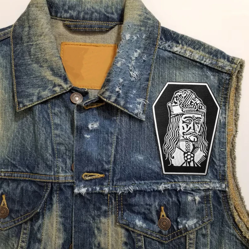 Patch brodé de cercueil de Vampire, 1 pièce, Badge gothique Punk foncé, cadeau à faire soi-même, patchs à repasser pour vêtements, sac, casquette, veste, chapeau de camionneur