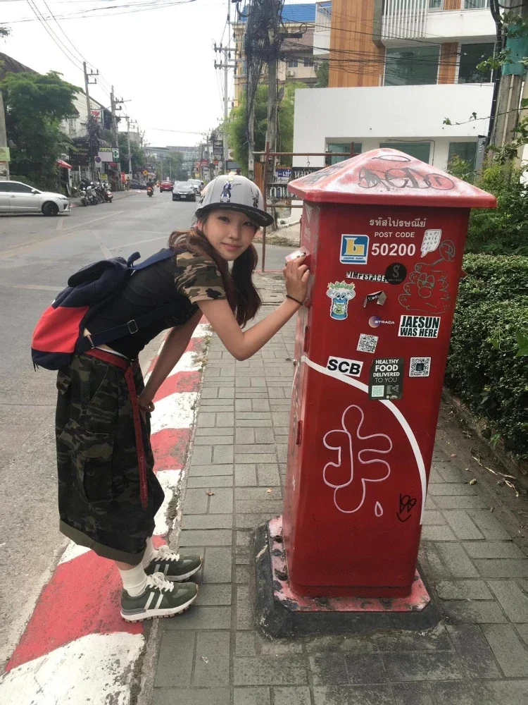 HOUZHOU Camouflage Denim Shorts Women Harajuku Vintage Punk High Waist Shorts Y2K Wide Leg Baggy Casual Jeans Shorts Streetwear