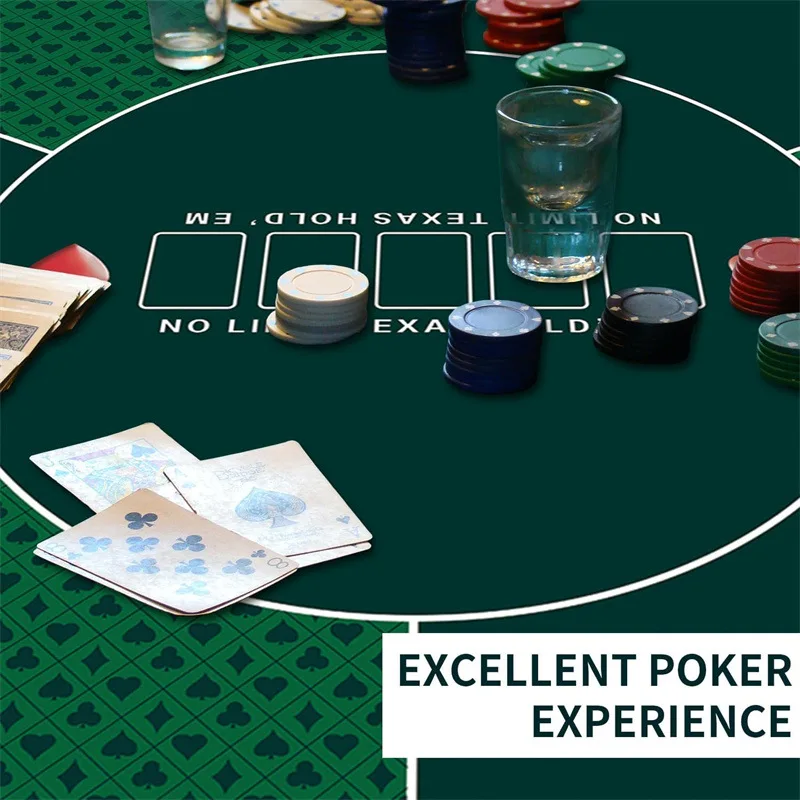 80cm Texas Hold 'em Poker Game Mat Send Poker Club Non-slip Poker Game Mat Multiplayer Entertainment Accessories