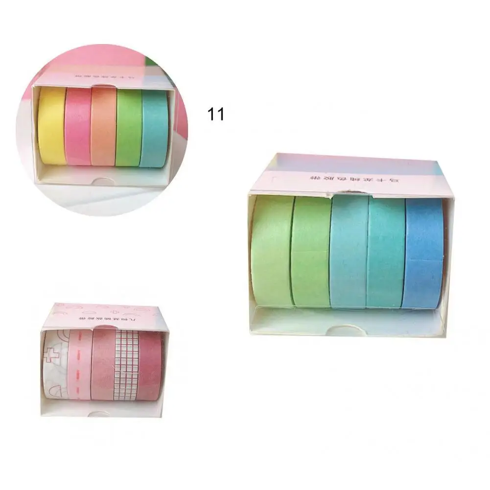 Exquisite 5 Rolls Beautiful Macaron Hand Account Sticker Tape Creative Decal Decorative   for Book