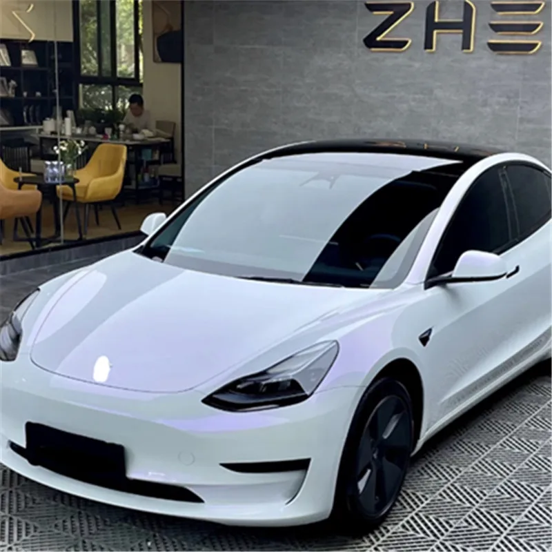 لآلئ PET عالية الجودة تتحول إلى اللون الأبيض إلى الأرجواني، تغيير لون فيلم التغليف لجسم السيارة