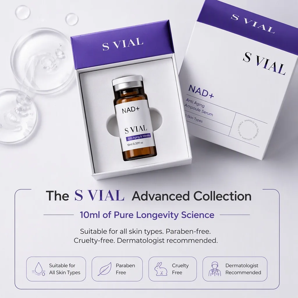 2026 Korean NAD Hyaluronic Acid Ampoule Serum 10ml Skin Booster Lifting Firming Anti-Wrinkle Repair Moisturizing Face Care 1pc