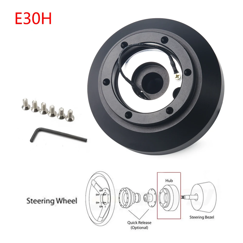 Aluminum Racing Steering Wheel Short Hub Kit Adapter Boss Kit For BMW E30 3-/5-SERIES 318 325 528 M3 M5 84-90 HUB-KE30H