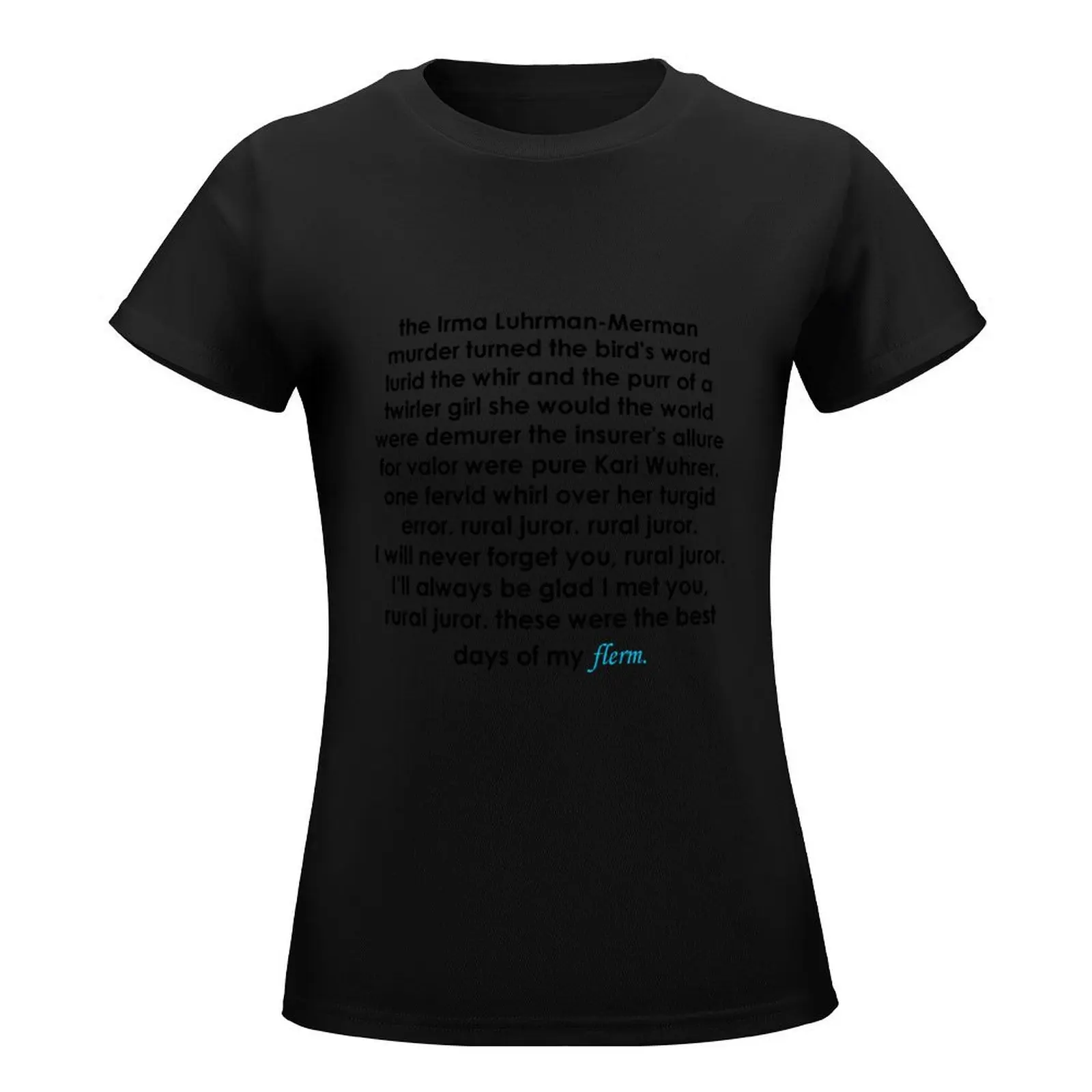 Rural Juror Lyrics T-Shirt tees lady clothes summer tops summer clothes Woman T-shirts