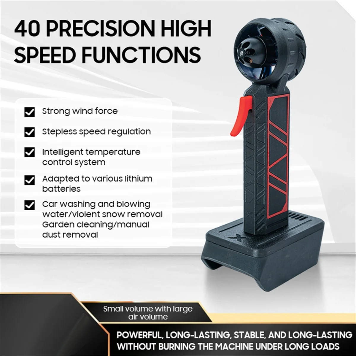 AD41-Mini ventilador Turbo Jet Motor sin escobillas ventilador de conducto de alta velocidad ventilador Turbo violento portátil eliminación de nieve uso de batería para