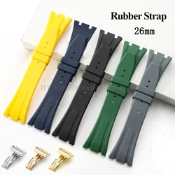 26mm Silicone Strap for Royal Oak 15703/15400/26331/15500 Waterproof Rubber Wrist Band Sport Bracelet Diving Watch Band for GA