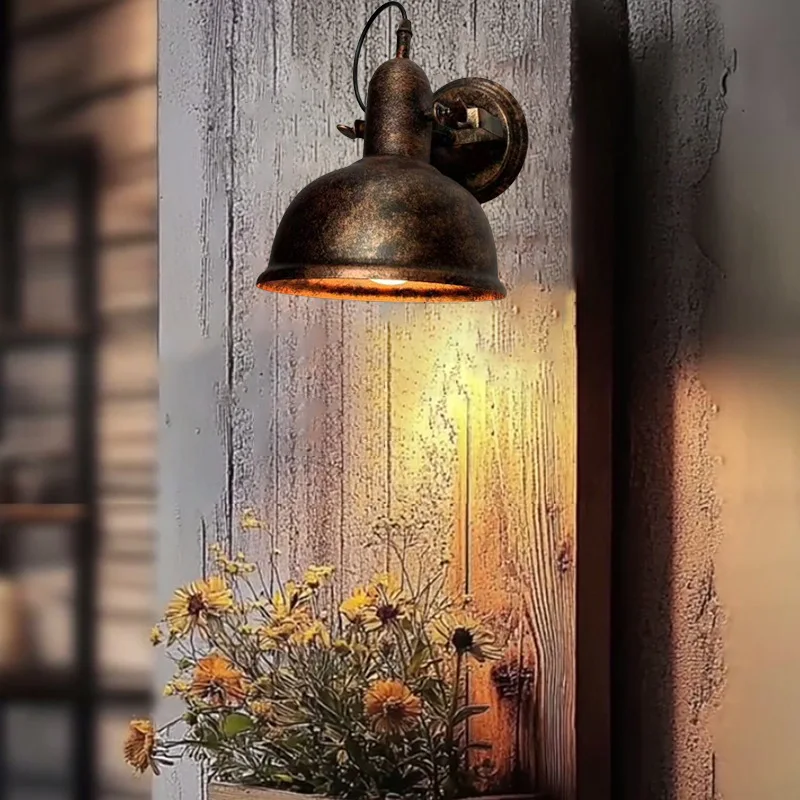 Outdoor Waterproof Vintage Industrial Iron Wall Lamp Indoor Retro Coffee Shop Restaurant Corridor Bar Home Decor Wall Sconces