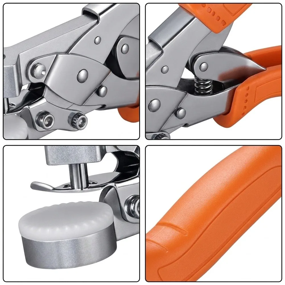 Metal Bag Punch Plier Compatible with Plastic PE Film Fabric Leather Paper Packaging Applications Up to 7mm Material Thickness