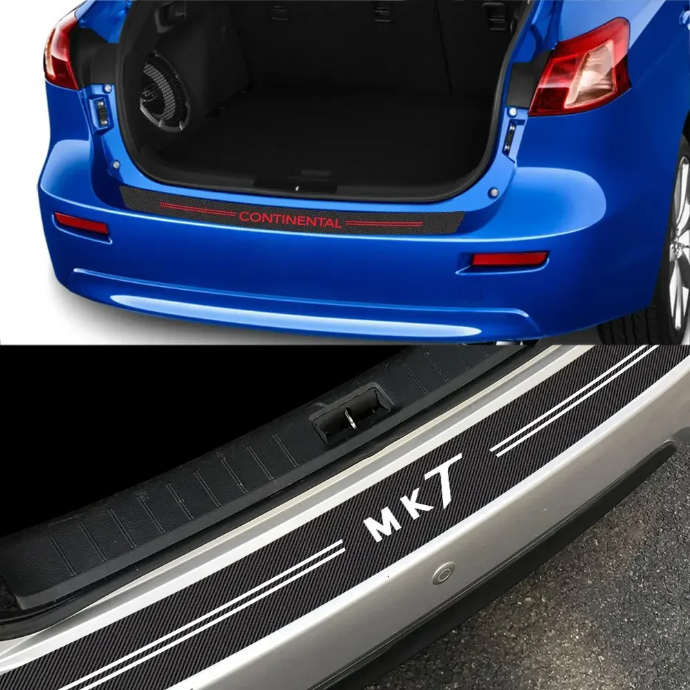 Car Bumper Sticker For Lincoln Continental Navigator MKZ MKT MKC MKS MKX Auto Accessories Carbon Fiber Trunk Decals Decoration