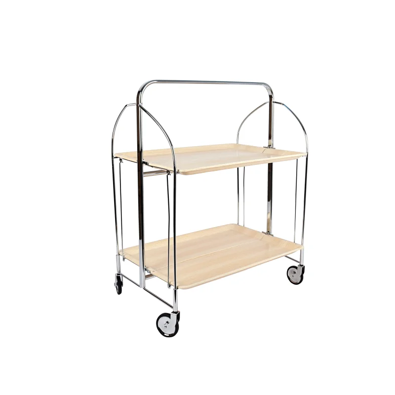 Modern Luxury Restaurant Trolley Bentwood Utility Cart For Living Room Home Furniture 2 layer Hotel Trolley