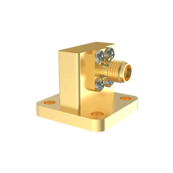 17.6GHz-26.7GHz WR42 BJ220 Right Angle to K2.92mm Female Brass Waveguide to Coax Adapter with 1.3 VSWR