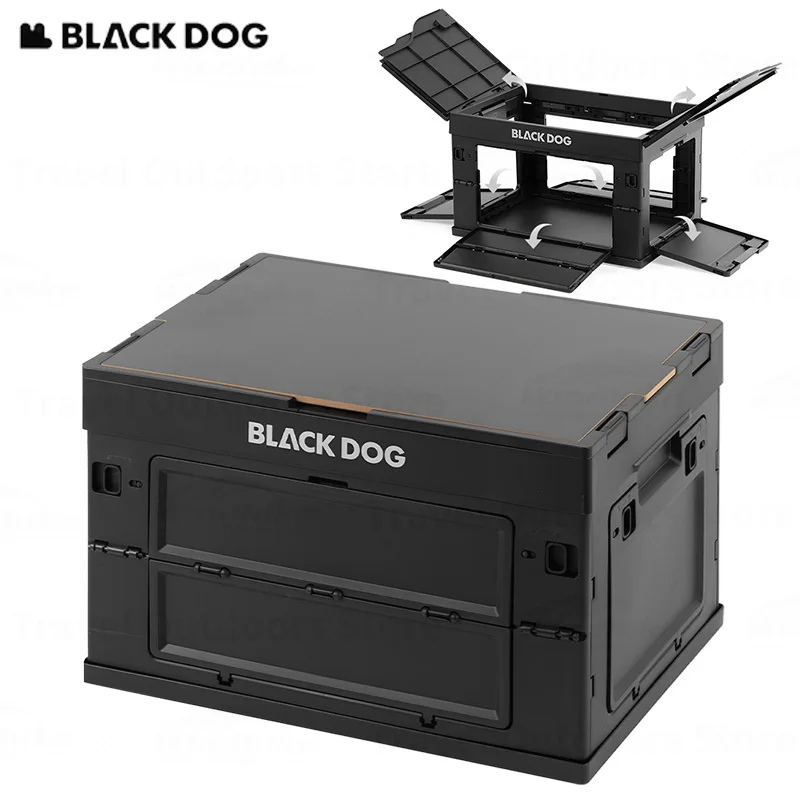 

Naturehike BLACKDOG Camping Storage Box 50L Large Capacity PP Folding Box Outdoor Picnic Table Can Be Opened On Multiple Sides