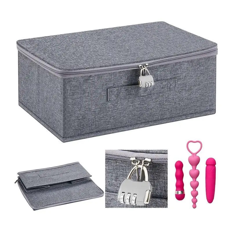 SEWS-Bolsa organizadora discreta para adultos con tapa con cremallera bloqueable, 15 x 10 x 6,3 pulgadas