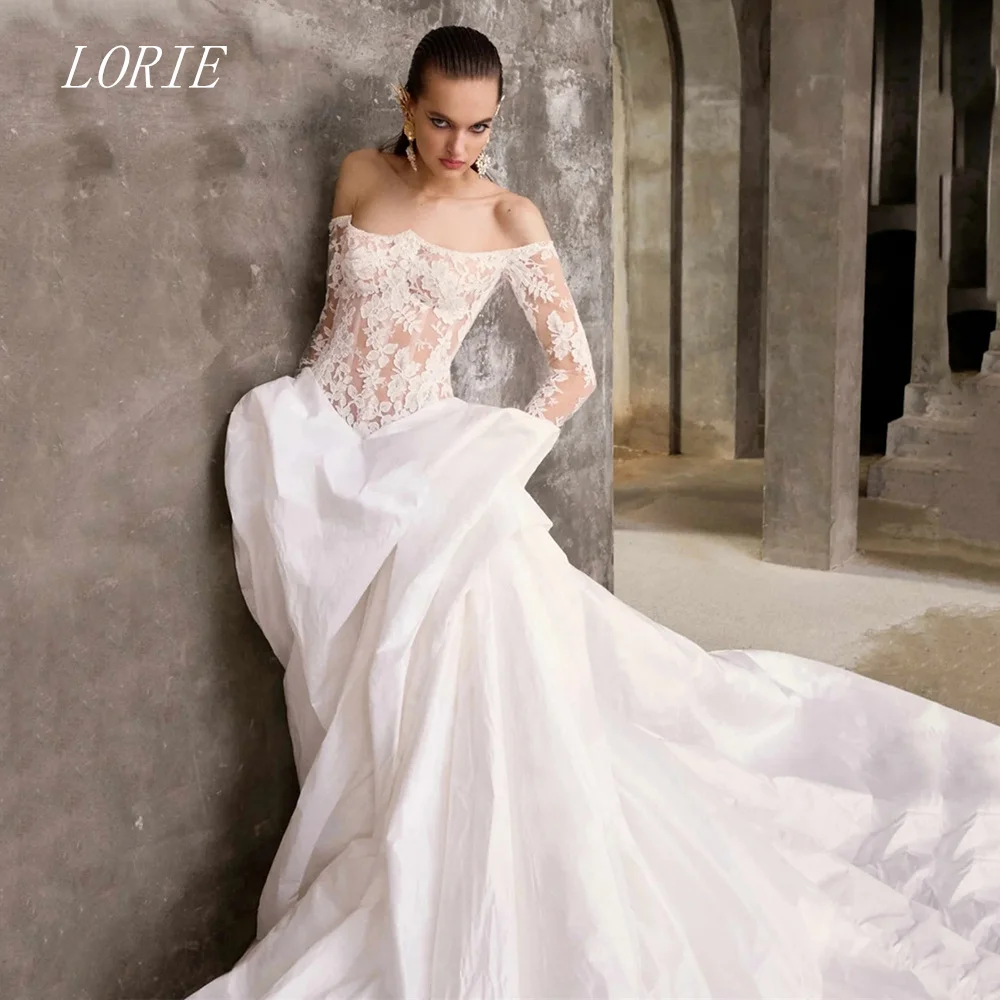 

LORIE Luxury A Line Wedding Dress Sexy Off The Shoulder Bridal Dresses Appliques Lace Elegant Wedding Gown Customized 2026