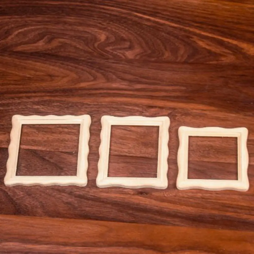 2pcs High Quality 1/12 Dollhouse Miniature Photo Frame Mini DIY Accessories Wood Photo Frame Doll House Decoration