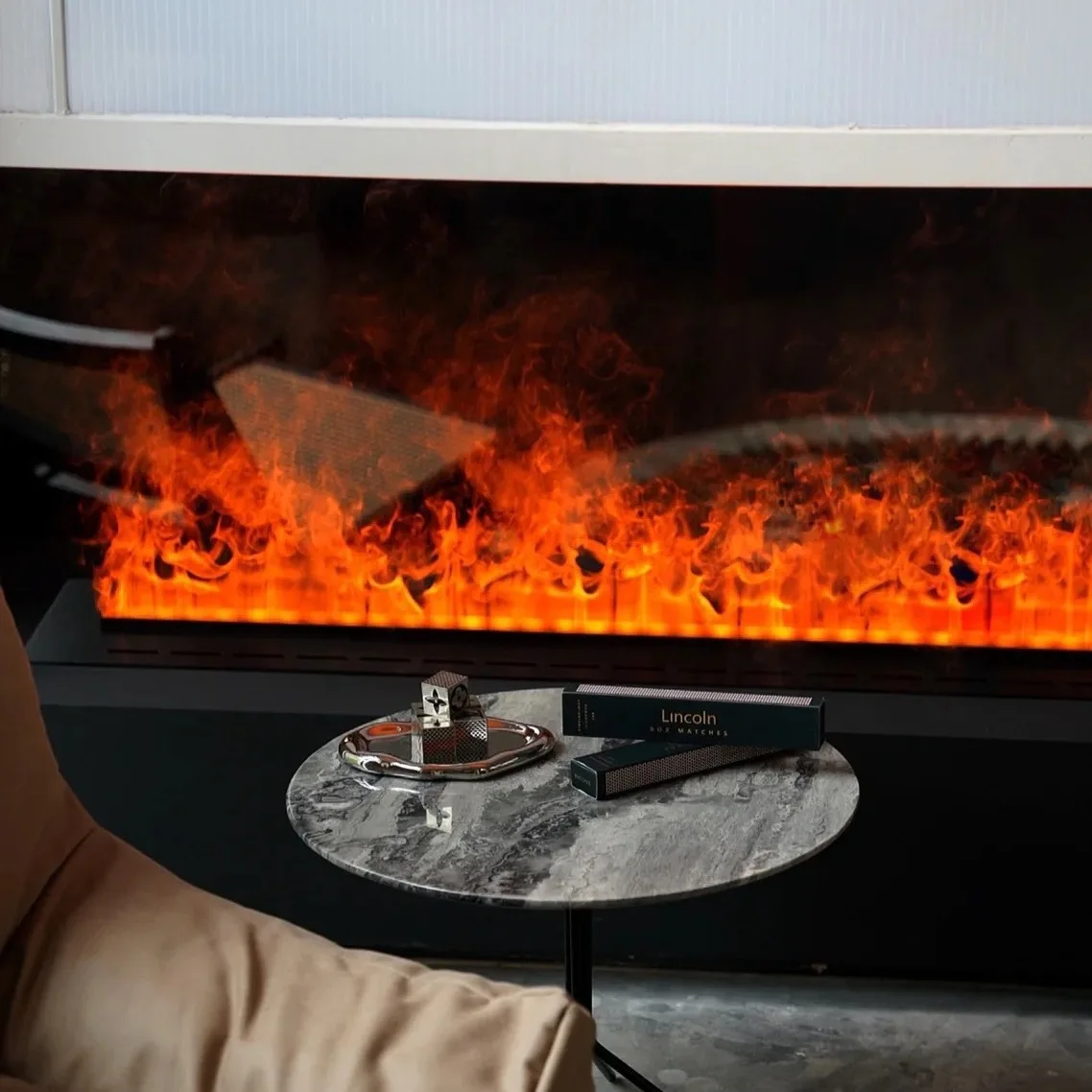 Fireplace 70 80 100 120 150 Cm Intelligent Electric Fireplace With WiFi Control LED Flame Auto Water Steam US Plug