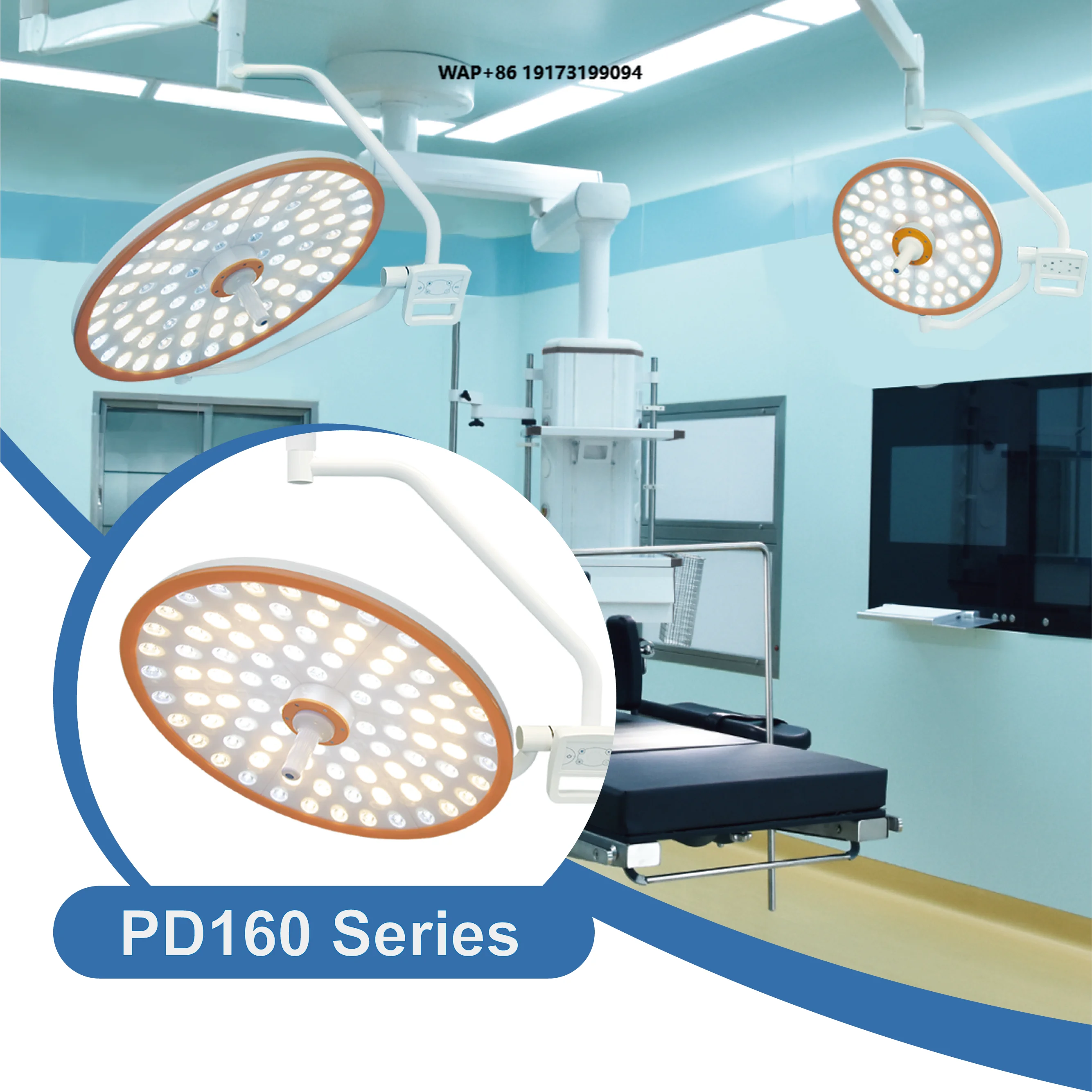 CE certified electric LED medical surgical lamp, single/double head surgical lamp height color rendering index 96 is suitable
