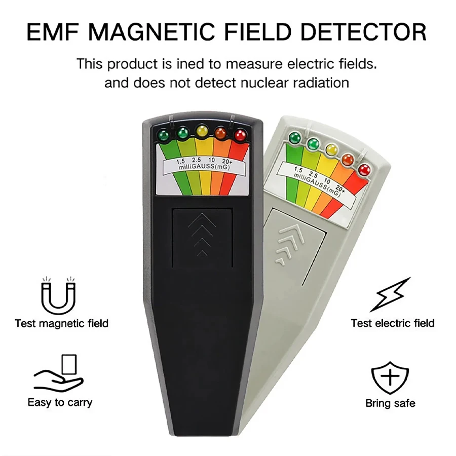 5-LED EMF Meter Magnetic Field Detector Ghost Hunting Paranormal Equipment Tester Portable Counter Professional EMF Meter Tester