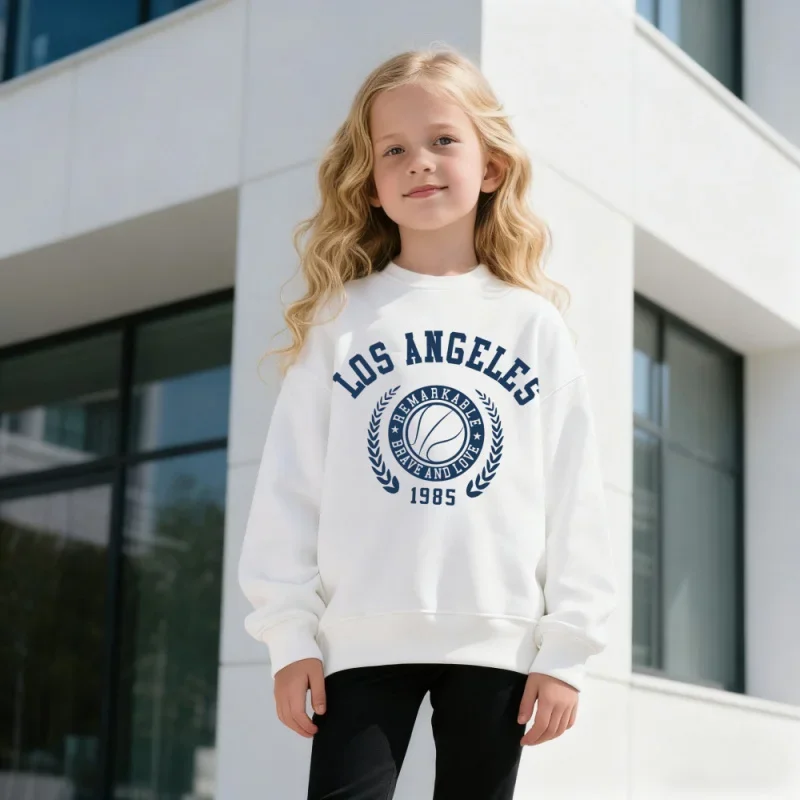 

2026 Fashion Sporty Casual Long-sleeve Sweatshirt for Girls, 1985 Retro Style, Comfortable to Wear