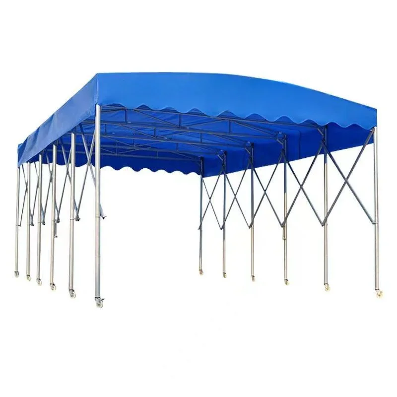 

Outdoor Storage Canopy moved easy removable stretching sliding push and pull large folding tent