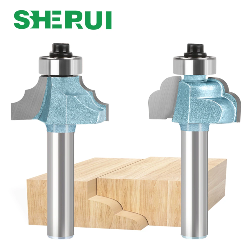 Router di legno 6mm 1/4 \'\'\'8mm Shank Straight End Mill Trimmer pulizia Flush Trim Corner Round Cove Box Bits Tool fresa nuovo