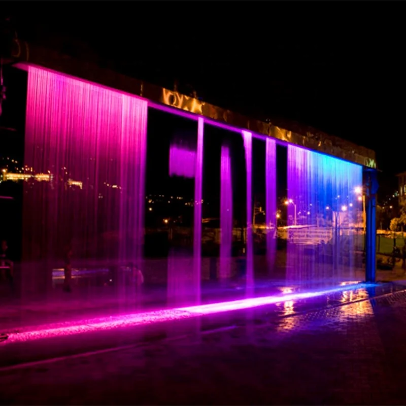 custom.Magic Music Fountain Feature Outdoor/Indoor Decorative Artificial Waterfalls Digital Curtain Advertising